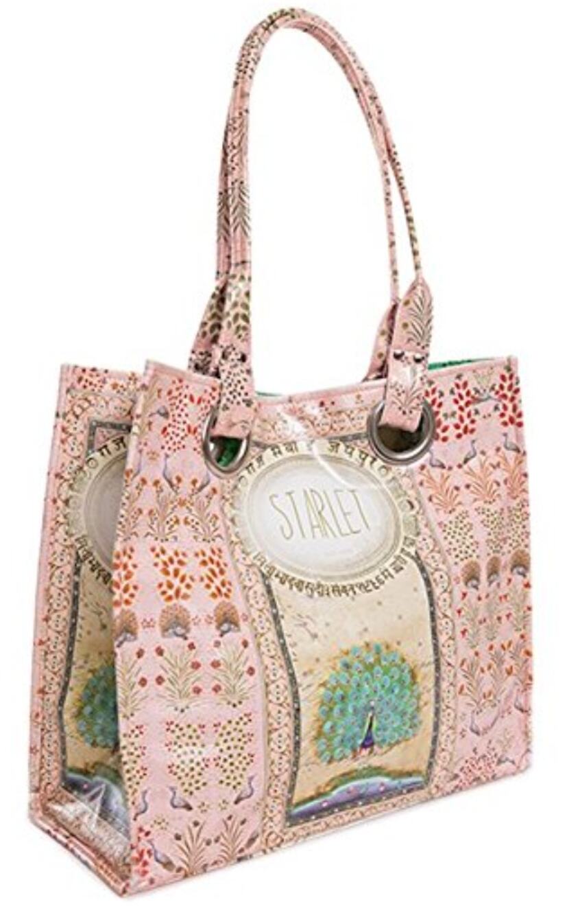 Papaya Art "Starlet" Luxe Tote Bag – Vibrant Peacock Boho Shoulder Bag